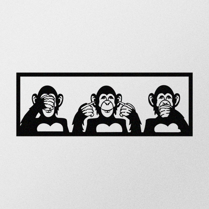 Wallity Three Monkeys-L Negro Wallity Three Monkeys-L Negro